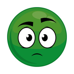 confused emoticon face icon over white background colorful design vector illustration