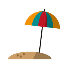 parasol on sand icon image  vector illustration design 
