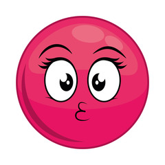 emoticon face pulling a kiss icon over white background colorful design vector illustration