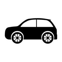 Fototapeta na wymiar silhouette of car icon over white side view background vector illustration