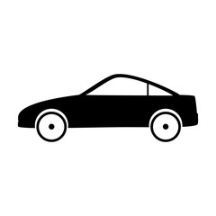 silhouette of car icon over white side view background vector illustration
