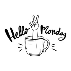 Hello monday inspirational lettering design for posters