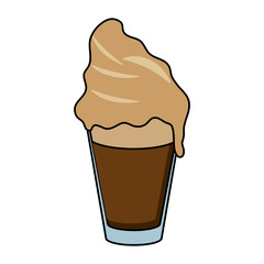 coffee beverage with whipped cream  icon image vector illustration design 