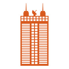 city skyscraper icon over white background colorful design vector illustration