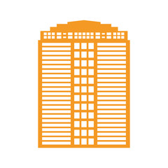 city building icon over white background colorful design vector illustration