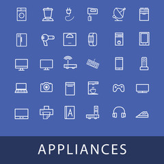 Vector Appliances Line Icons