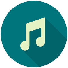 Note in flat style icon with shadow. Vector illustration.