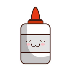 kawaii glue bottle icon over white background colorful design vector illustration