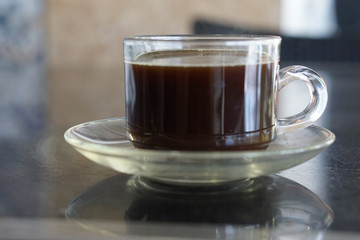 glass of hot coffee