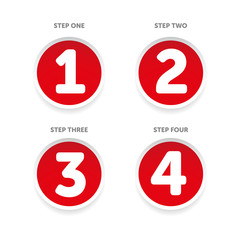 One two three four progress bar stickers