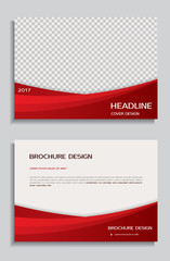 Red brochure design template
