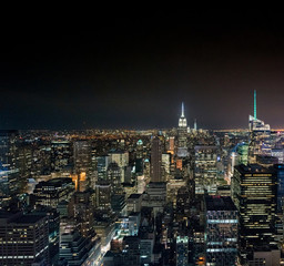 Fototapeta na wymiar Aerial view of cityscape and skyscrapers, New York City, USA.