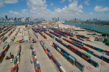 Aerial image of Port Miami containers.