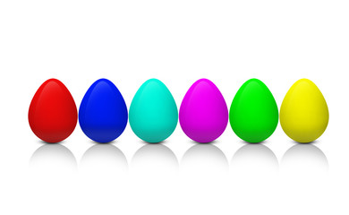 Colorful Easter eggs on white background
