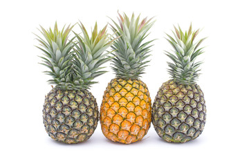 Ripe pineapples isolated on a white background