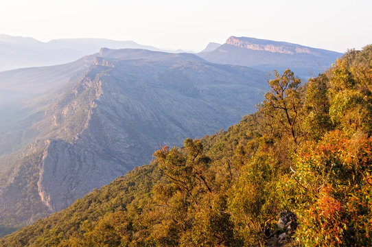 Wonderland Range at sunrise photographed from the Boroka Lookout - Grampians, Victoria, Australia