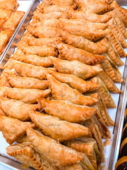 Fresh chicken pies in the food shop