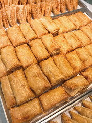 Fresh tuna pies in the food shop