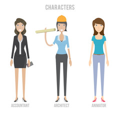 Character Set include accountant, architect and animator