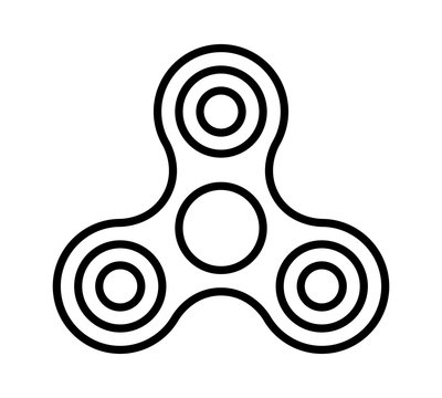 Fidget spinner toy for stress relief line art vector icon for apps