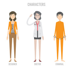 Character Set include designer, doctor and criminal