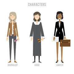 Character Set include judge, journalist and lawyer