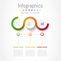 Infographic design elements for your business with 3 options, parts, steps or processes, Vector Illustration.