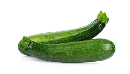 zucchini courgette Isolated on white background.