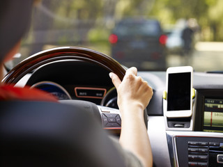 woman driving a car