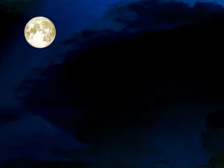 Papier Peint photo Pleine Lune arbre tas de super lune nuage sombre dans le ciel nocturne