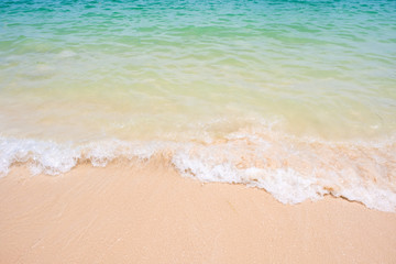 Fototapeta na wymiar beautiful Soft wave on sandy beach background