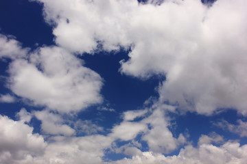 White clouds in blue sky