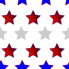 Abstract seamless pattern made from red, blue and red stars