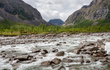 River Middle Sakukan in Kodar Mountains in Siberia, Transbaikalia