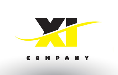 XI X I Black and Yellow Letter Logo with Swoosh.