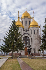 Fototapeta na wymiar Volgograd. Russia-1 April 2017. Building of the temple All Saints at Mamayev Kurgan in Volgograd