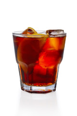 Rum and cola ice cocktail