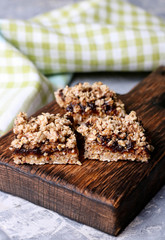 appetizer of plum pie and crumb