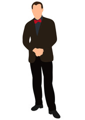 Vector, man in suit, business, flat style