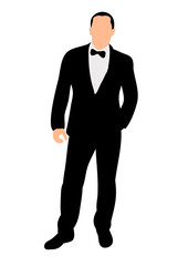 Vector, silhouette of a man in a suit