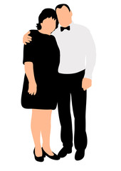Vector silhouette of man and woman