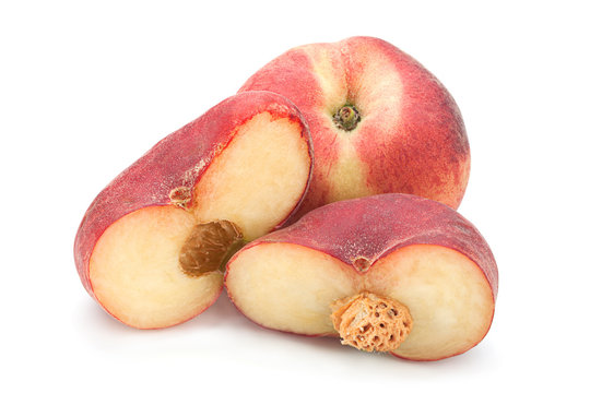 Figs peach fruit on white