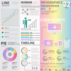 Business graphics data element templates sets, chart , graph , timeline , infographics ,  gradient colors style