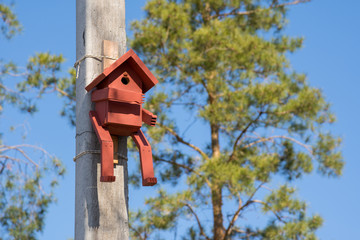 Volgograd. Russia-27 April 2017. Birdhouse in the Park of Friendship: Volgograd - Baku in Central Park in Volgograd