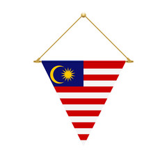 Malaysian triangle flag hanging, vector illustration