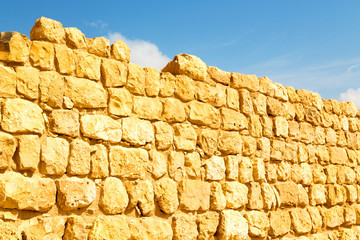 in oman the old wall near     house and block building abstract background