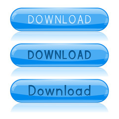 Blue Download buttons. Oval web icons