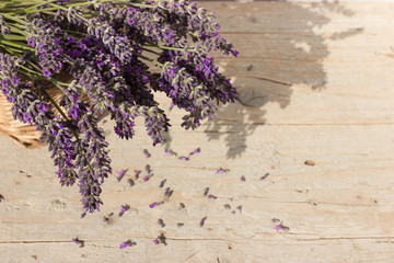 Lavender flowers in basket