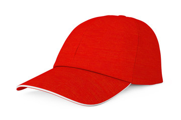 Red Fashion Baseball Cap. 3d Rendering