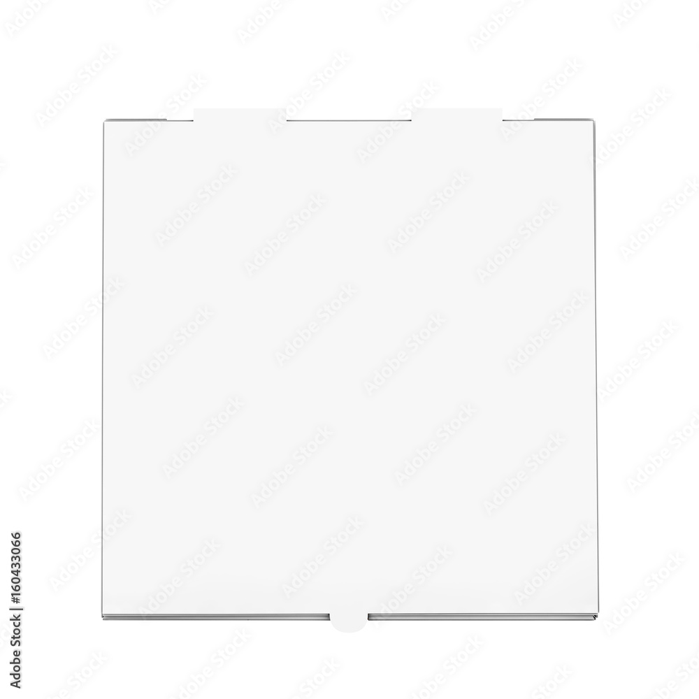 Aufkleber white blank cardboard pizza box for your design. 3d rendering